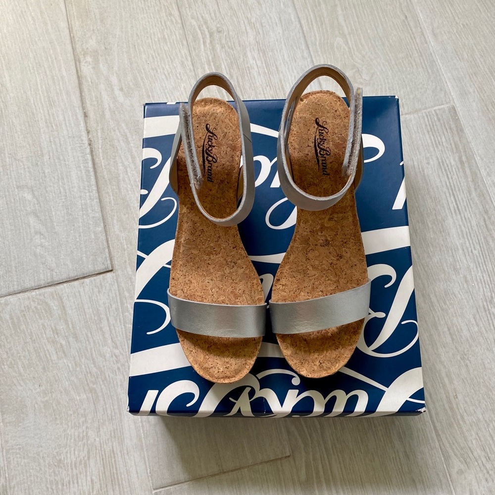 Lucky brand cork wedge shoes